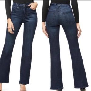 Good American Good Flare Dark Blue Denim Jeans 6/28